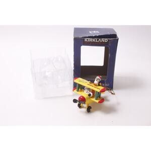 Kirkland Signature Santa in Yellow Biplane Christmas Ornament ~ 260205-WH 952